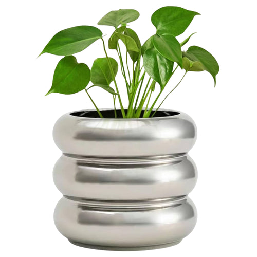 Silver Ceramic Plant Pot