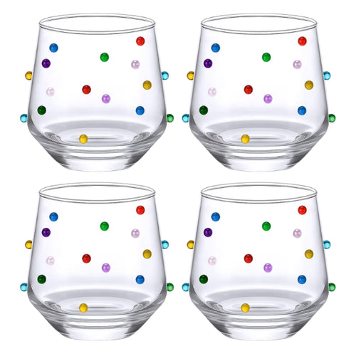 Confetti Stemless Wine Glass Set