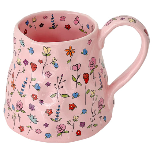 Large Floral Coffee Mug