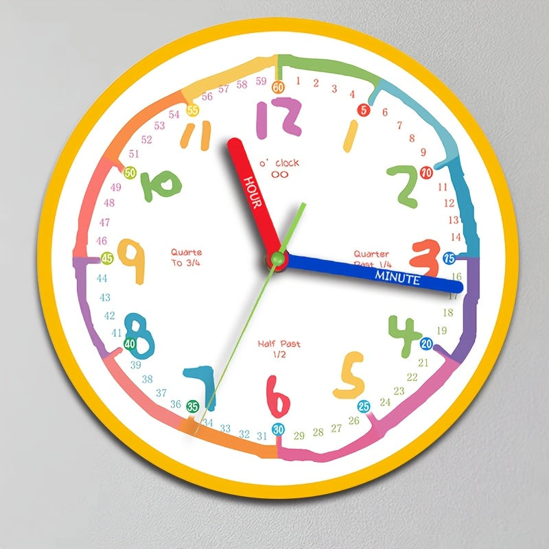 Colorful Learning Wall Clock Silent Decor