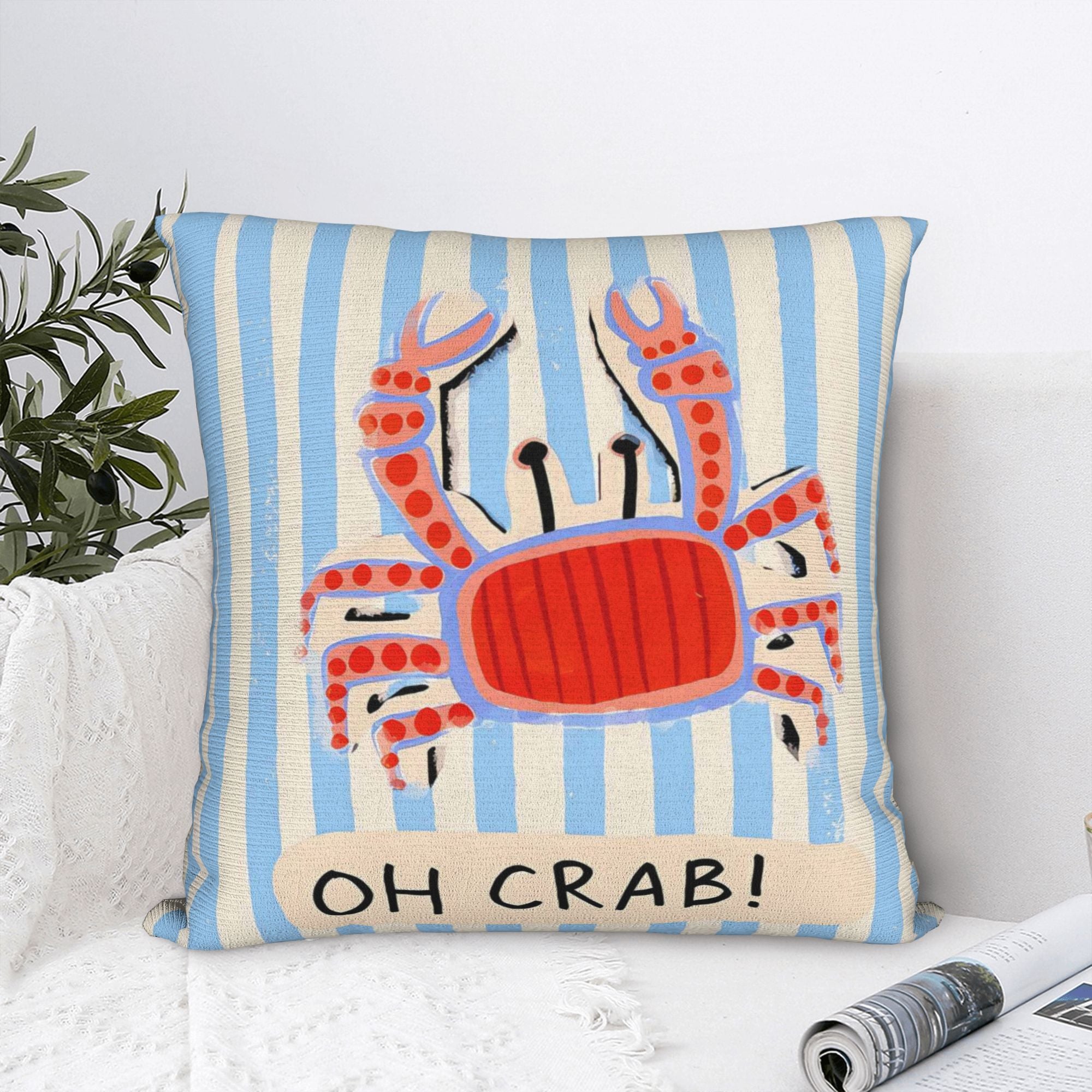Adorable Crab Decorative Pillow Cover