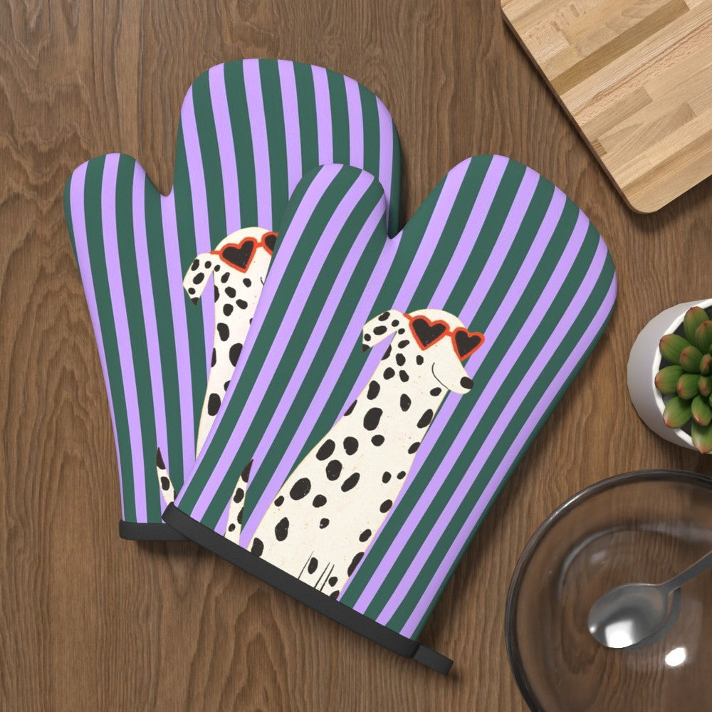 Striped Oven Mitts Set 2pcs