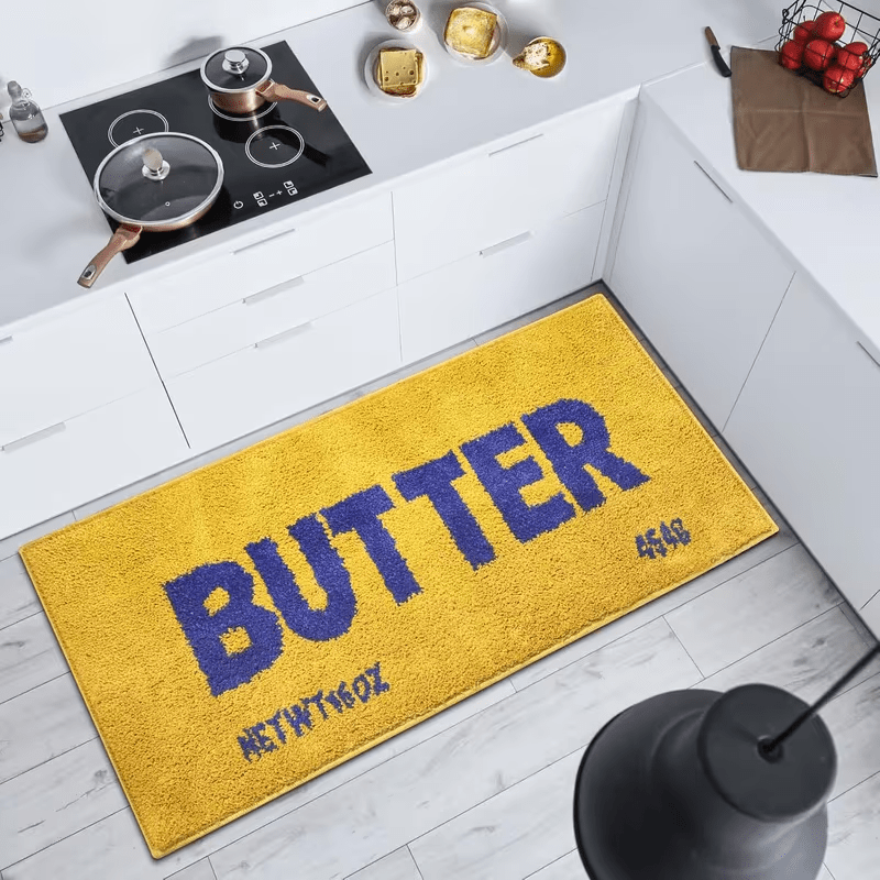 Butter Yellow Letter Runner Rug