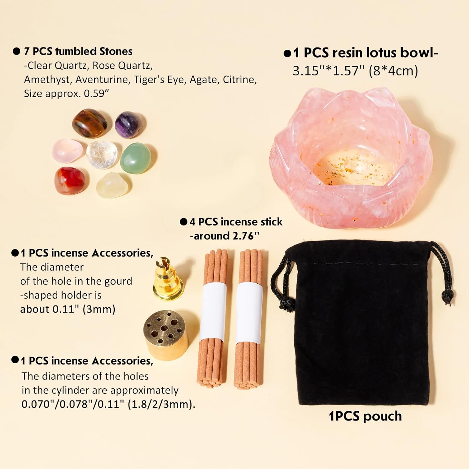 Crystal Lotus Incense Holder