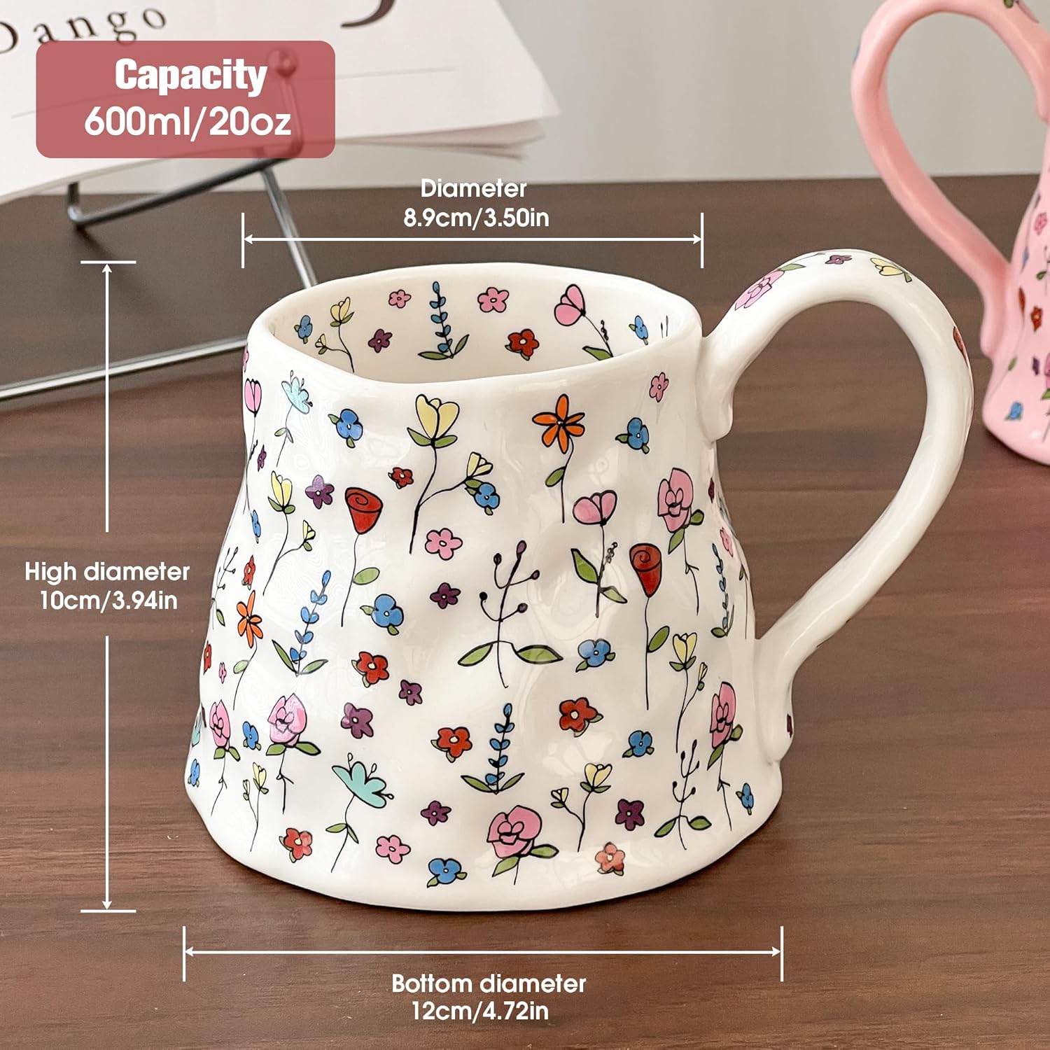 Large Floral Coffee Mug