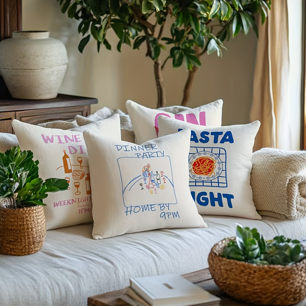Pasta Night Pillow Covers (تلبيسات فقط بدون الحشوة)