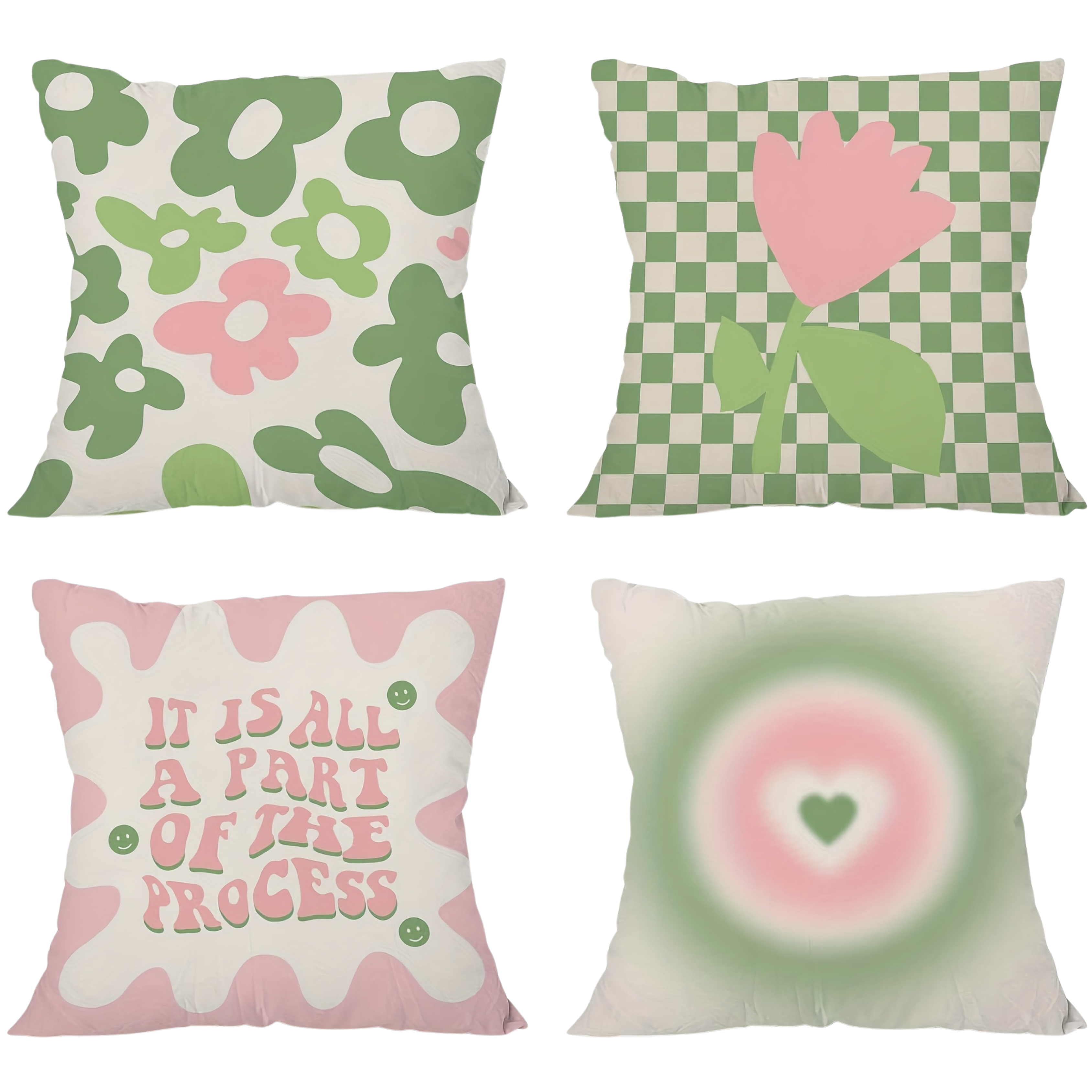 Floral Geometric Pillow Covers Set (تلبيسات فقط بدون الحشوة)