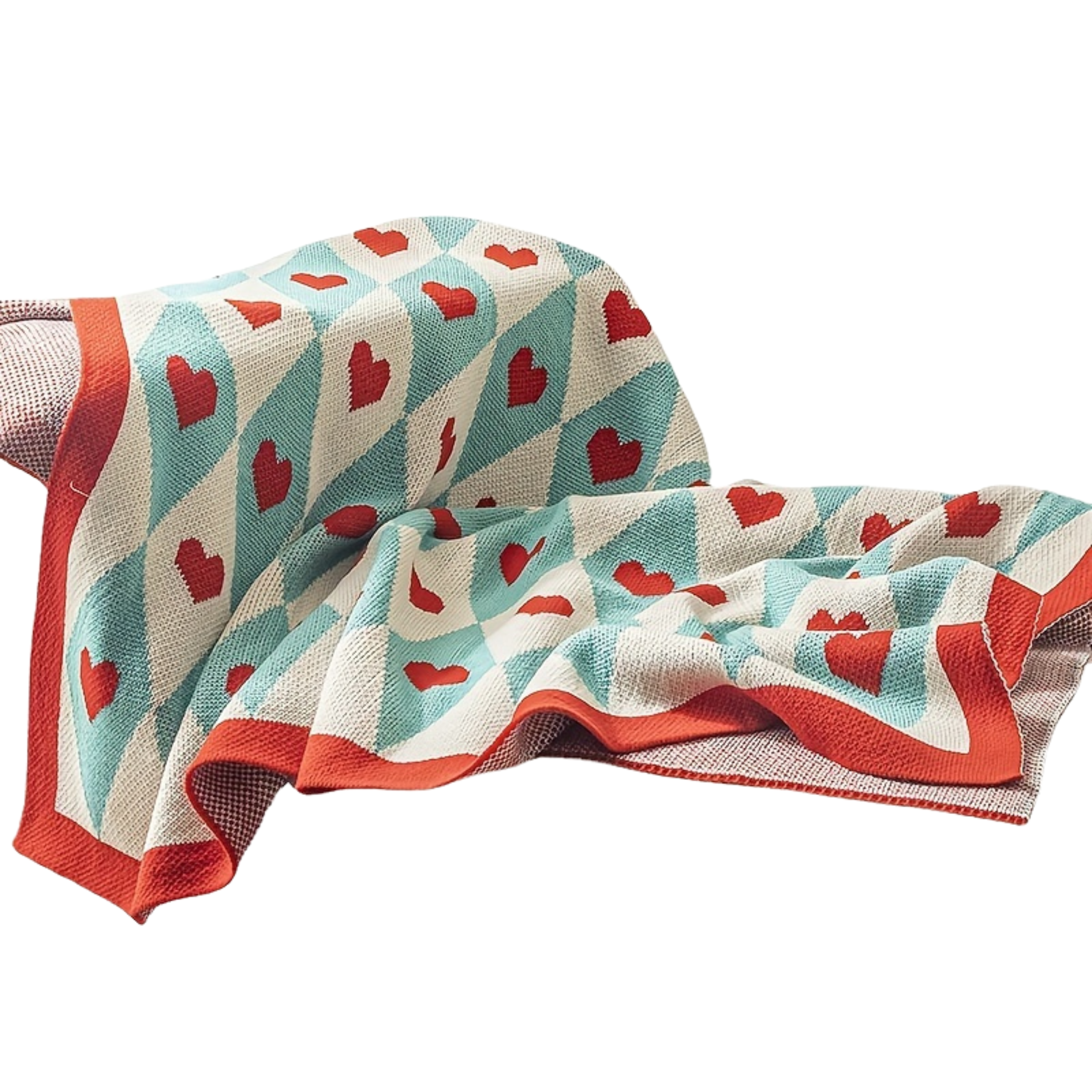 Heart Nordic Small Blanket Throw