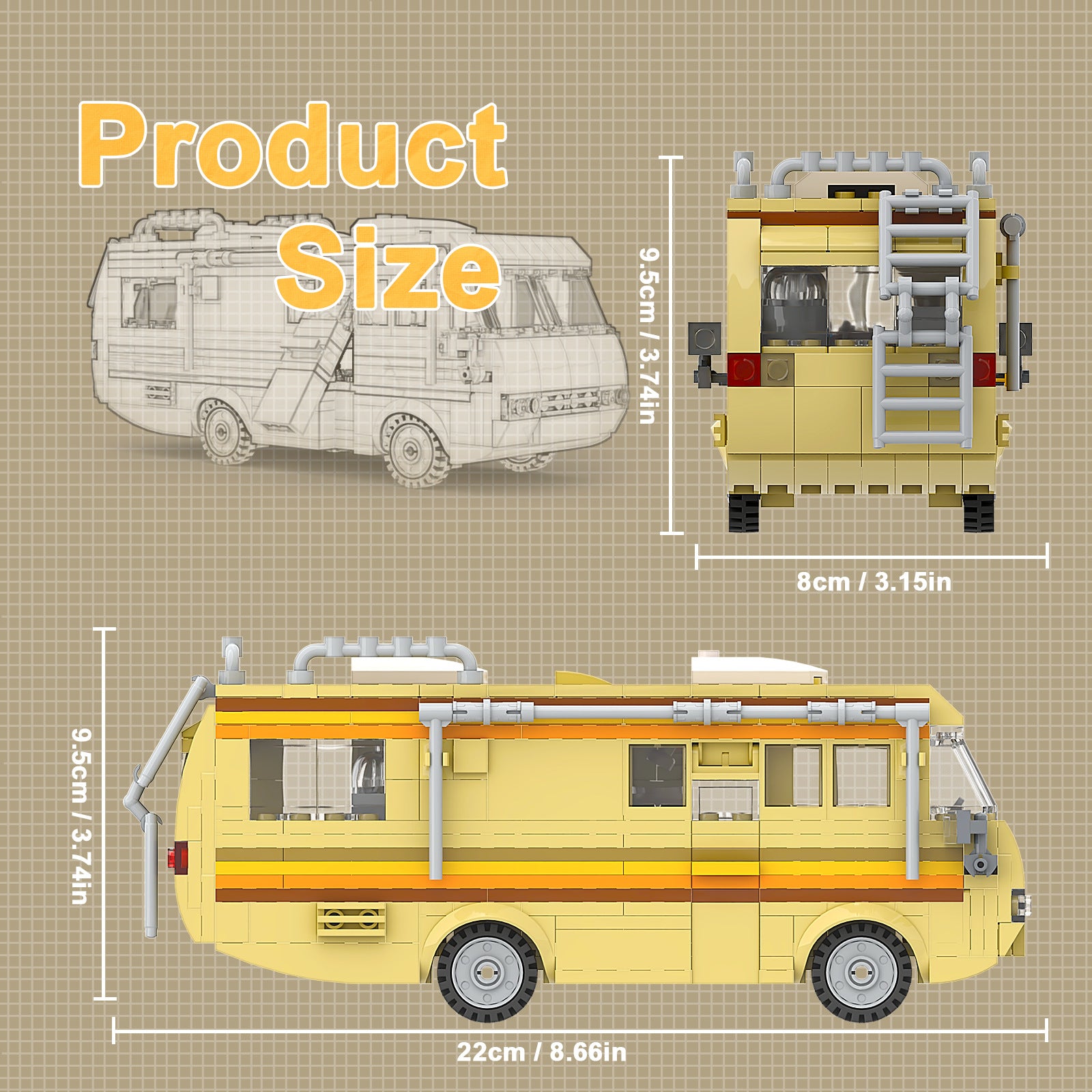 Retro RV Building Blocks Set