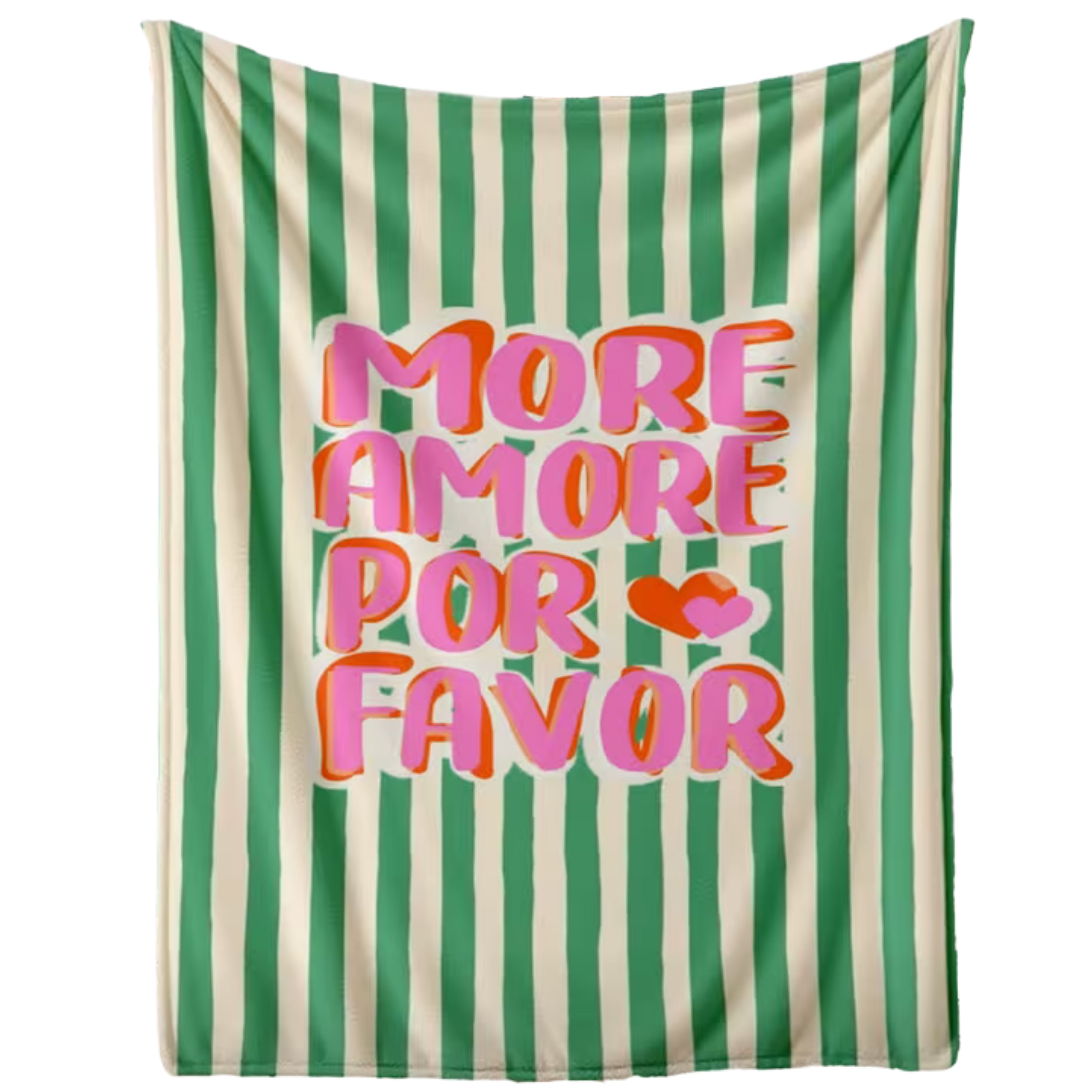 Flannel Blanket Green Stripes