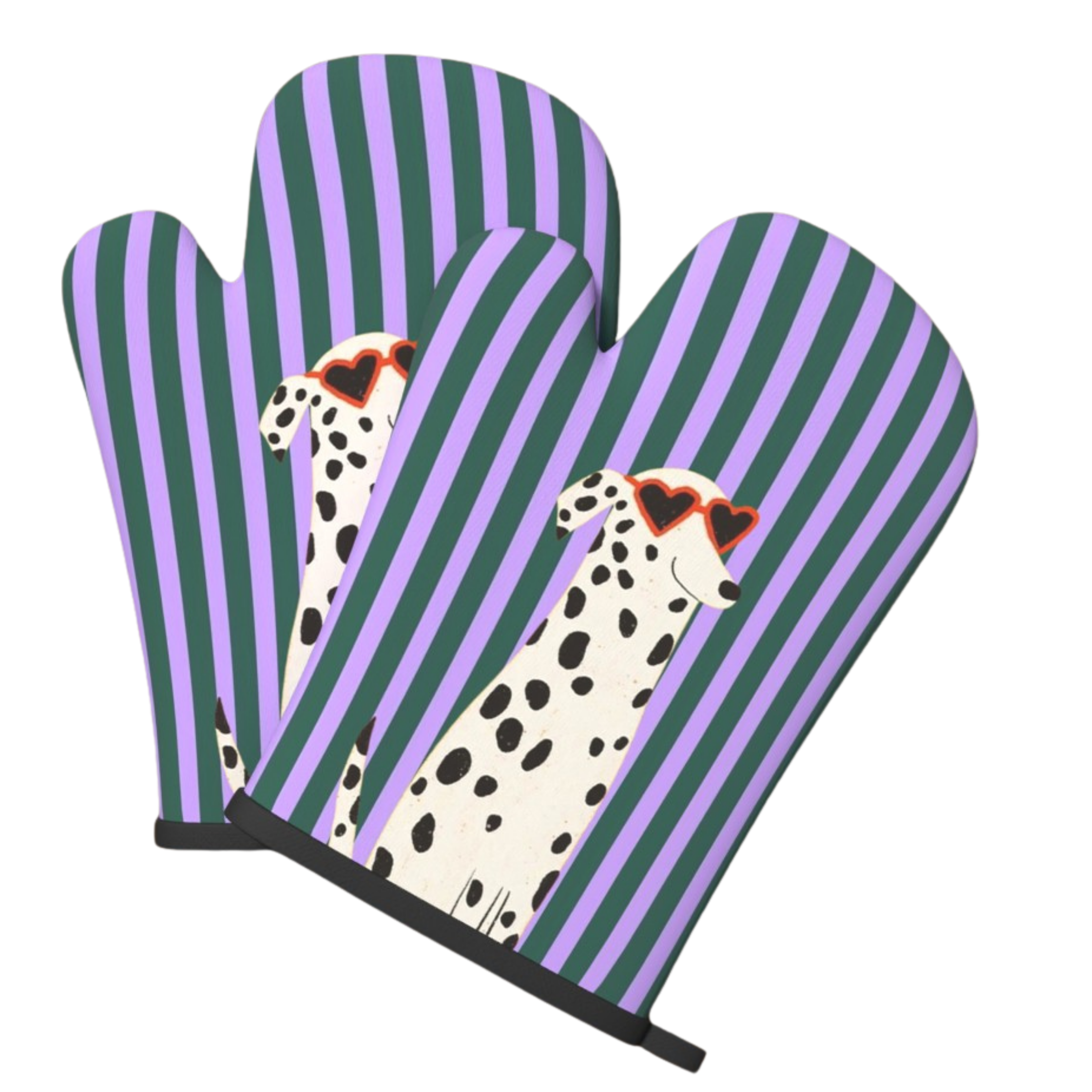 Striped Oven Mitts Set 2pcs