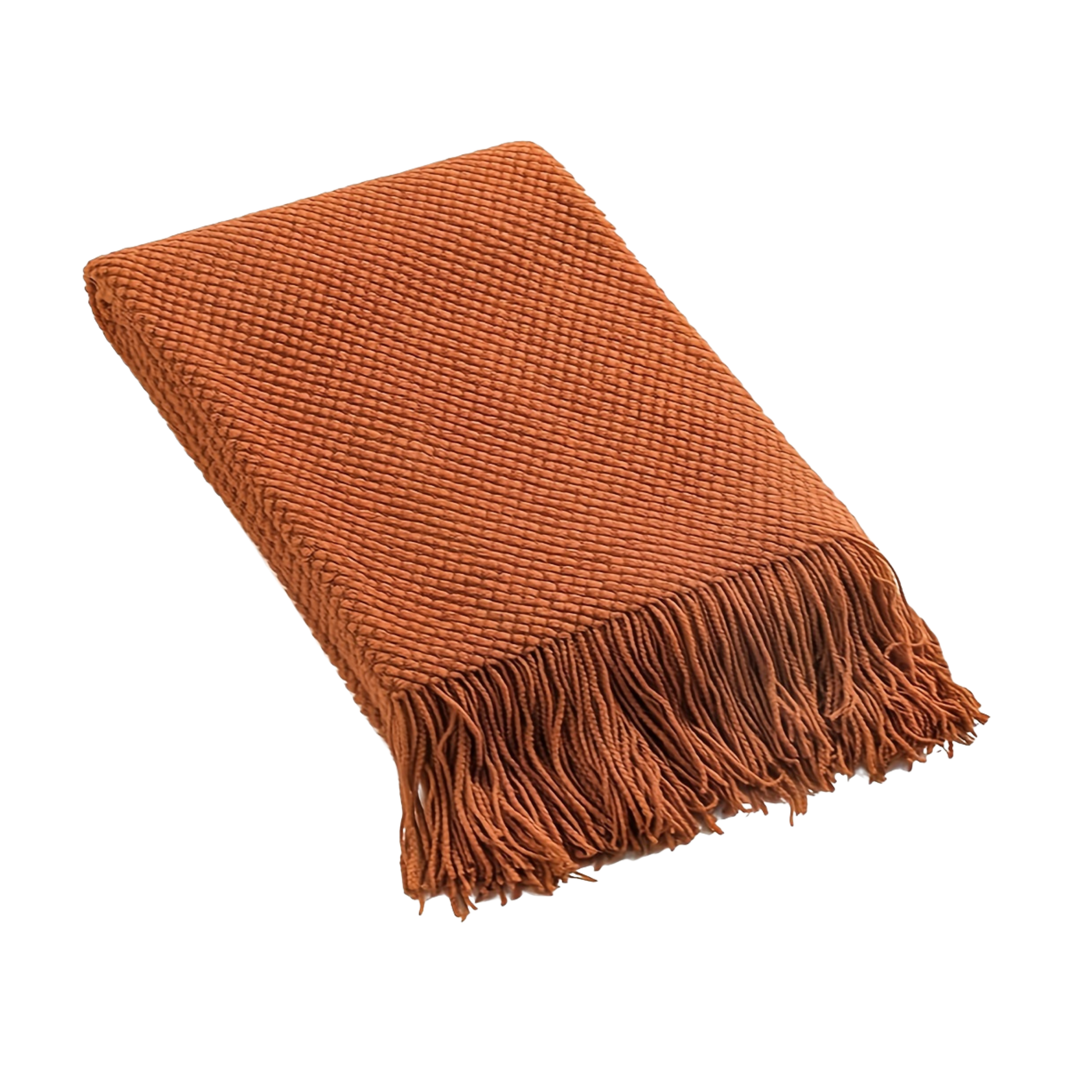 Morandi Orange Knitted Blanket