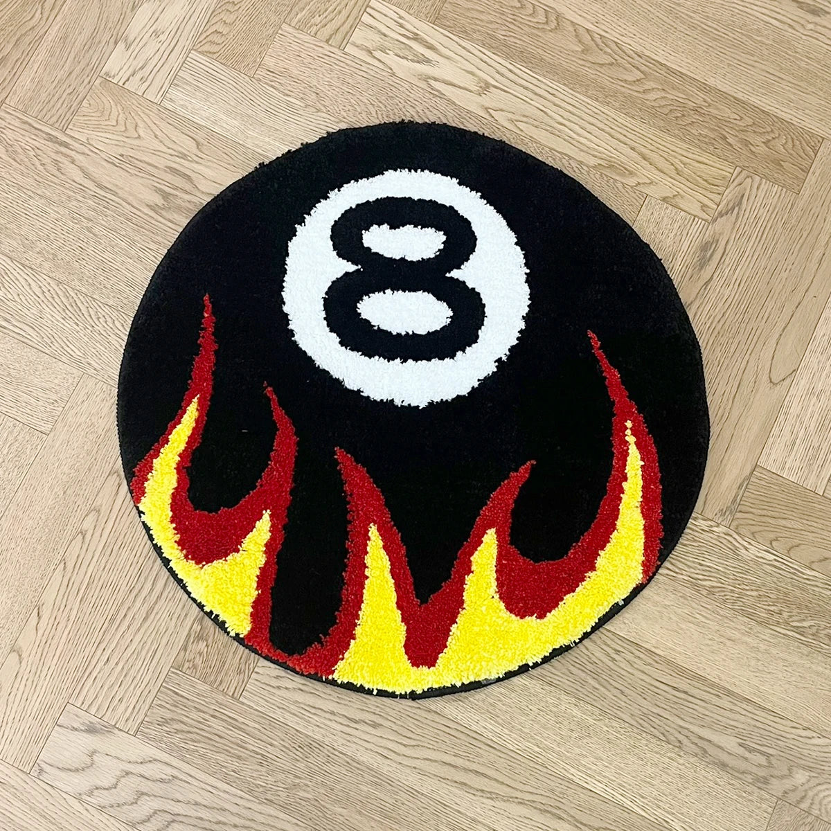 Fire Billiards 8 Ball Rug