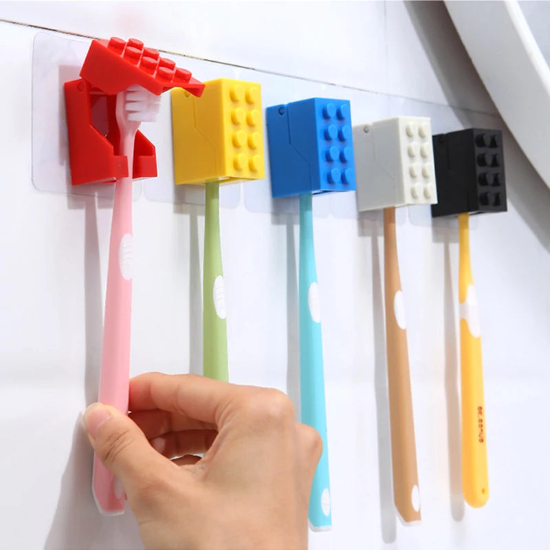 Building Block Toothbrush Holder Wall Rack