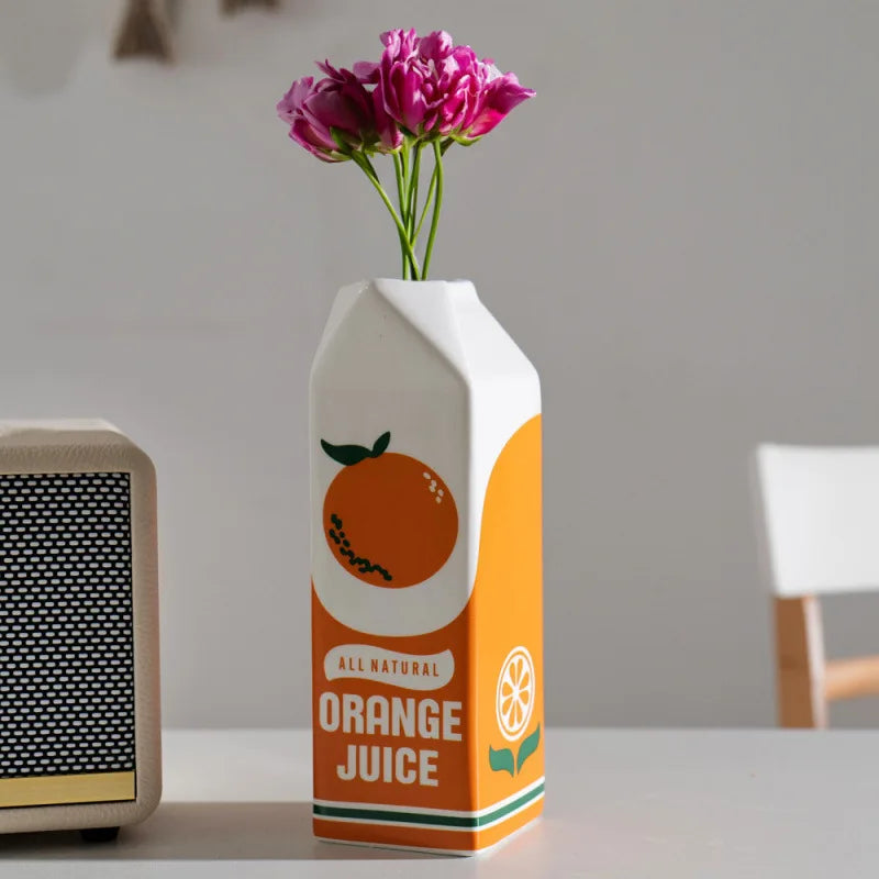 Orange Ceramic Vase Decor