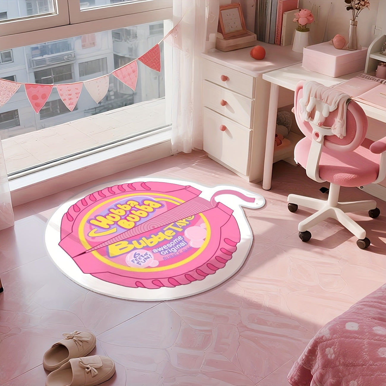 Pink Bubblegum Floor Mat Rug
