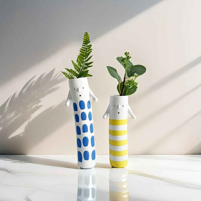 Hand Painted Face Vase Decor
