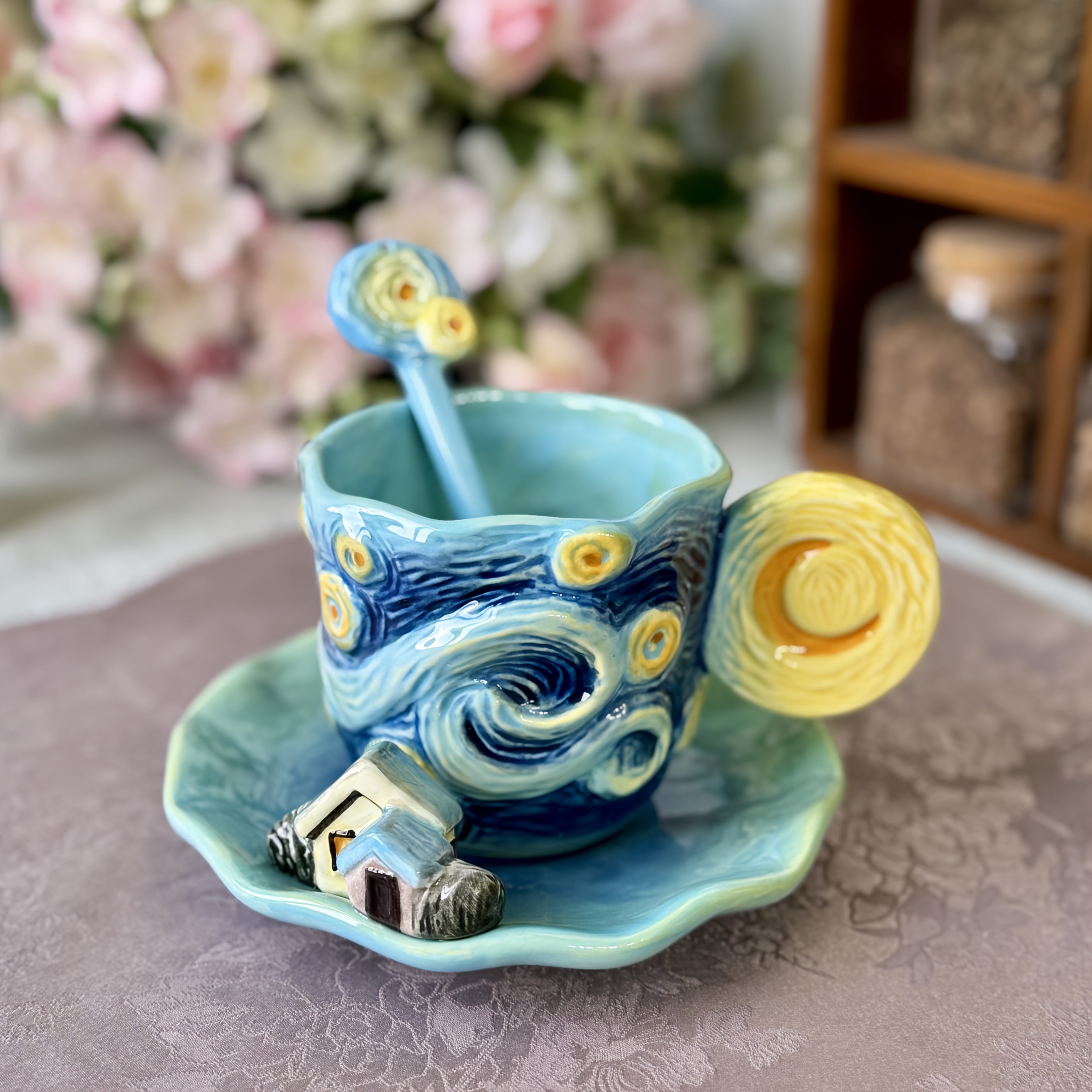 Van Gogh Ceramic Cup & Saucer Set