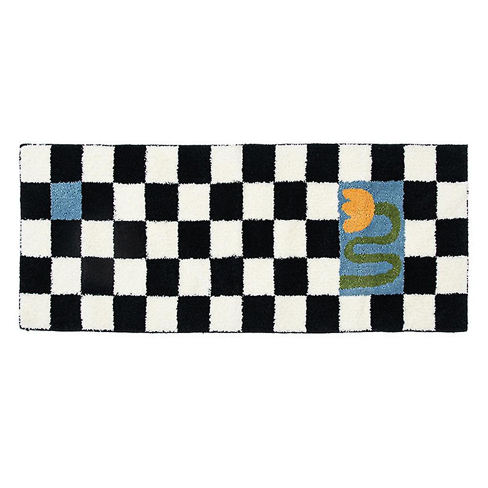 Checkerboard Plush Bedroom Rug