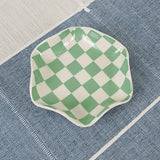 Checkered Ceramic Food Plate Dish