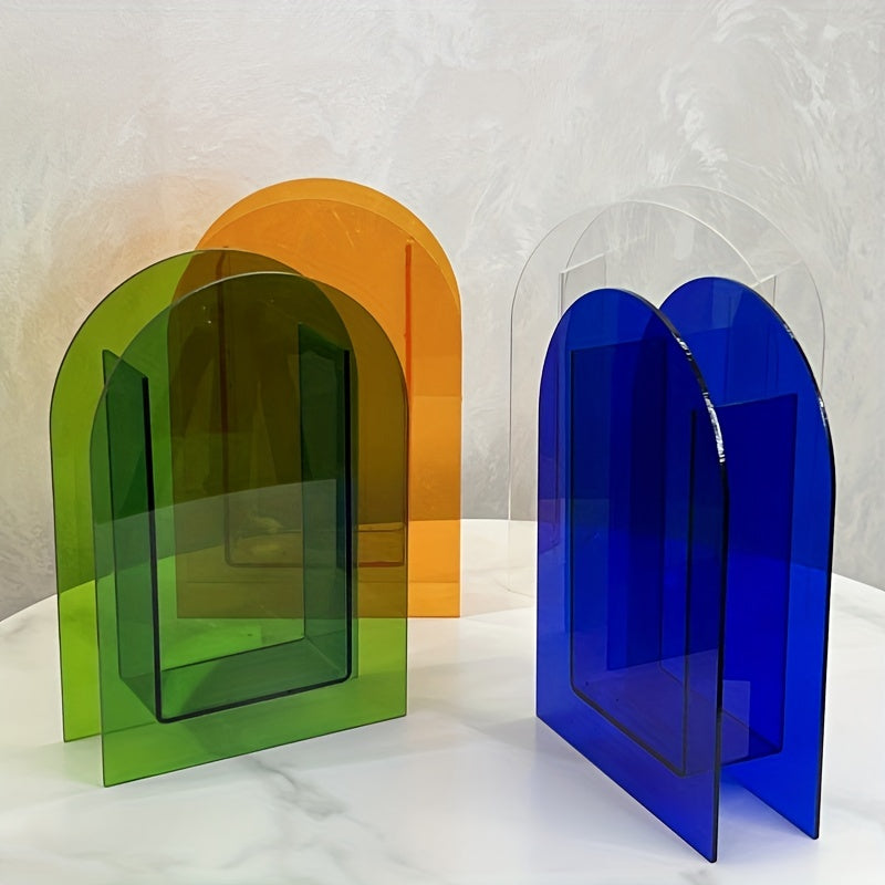 Acrylic Vase Semi Round Decor