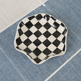 Checkered Ceramic Food Plate Dish