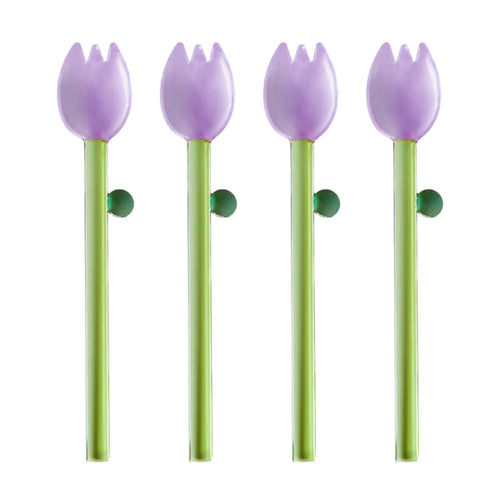 Flower Glass Stirring Spoons