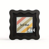 1pc Picture Frame, Floating Wave Picture Frames, Square Tabletop Poster Frames, Display 8X8 Picture Frame, Wooden 6X6 Picture Frame, Picture Frames 4X4 6X6 8X8 with Acrylic Covers for Posters, Photos, Paintings, Pictures