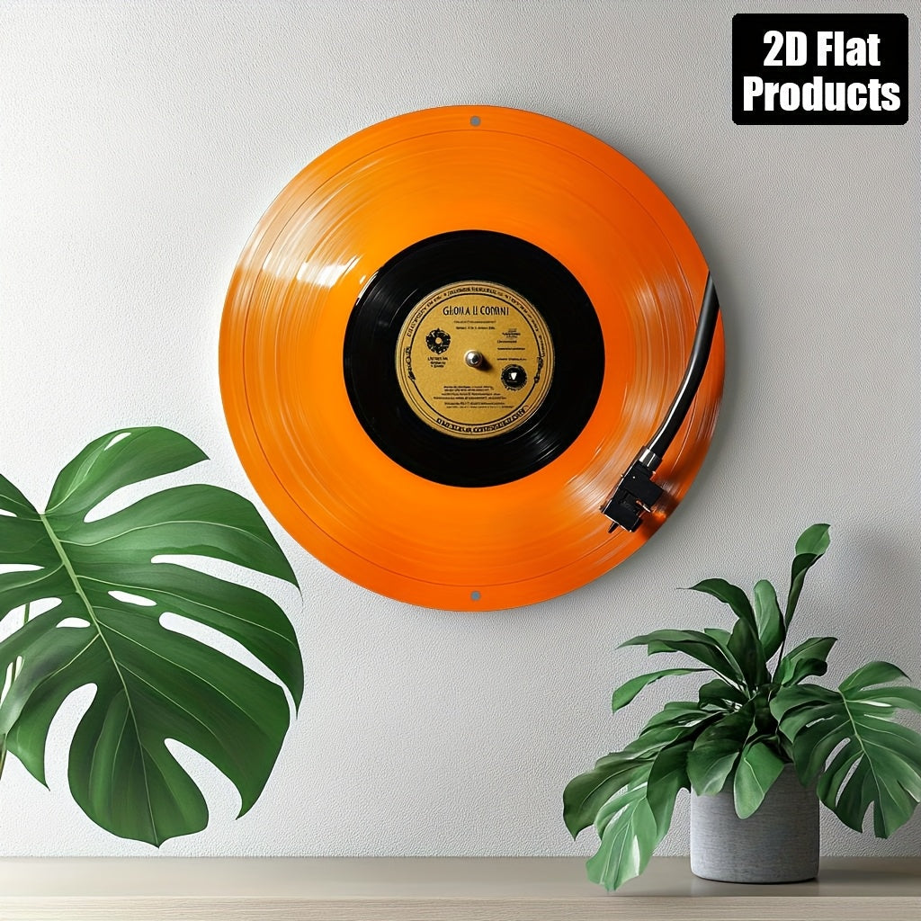 Vintage Vinyl Wall Plaque Round Retro Music Decor