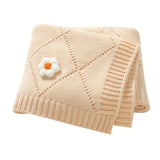 Knitted Flower Blanket