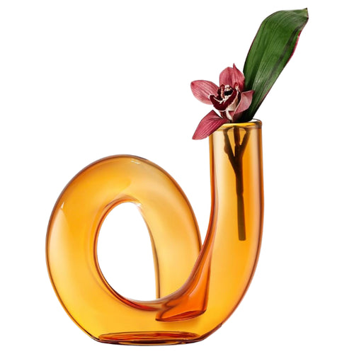 Amber Glass Bud Vase