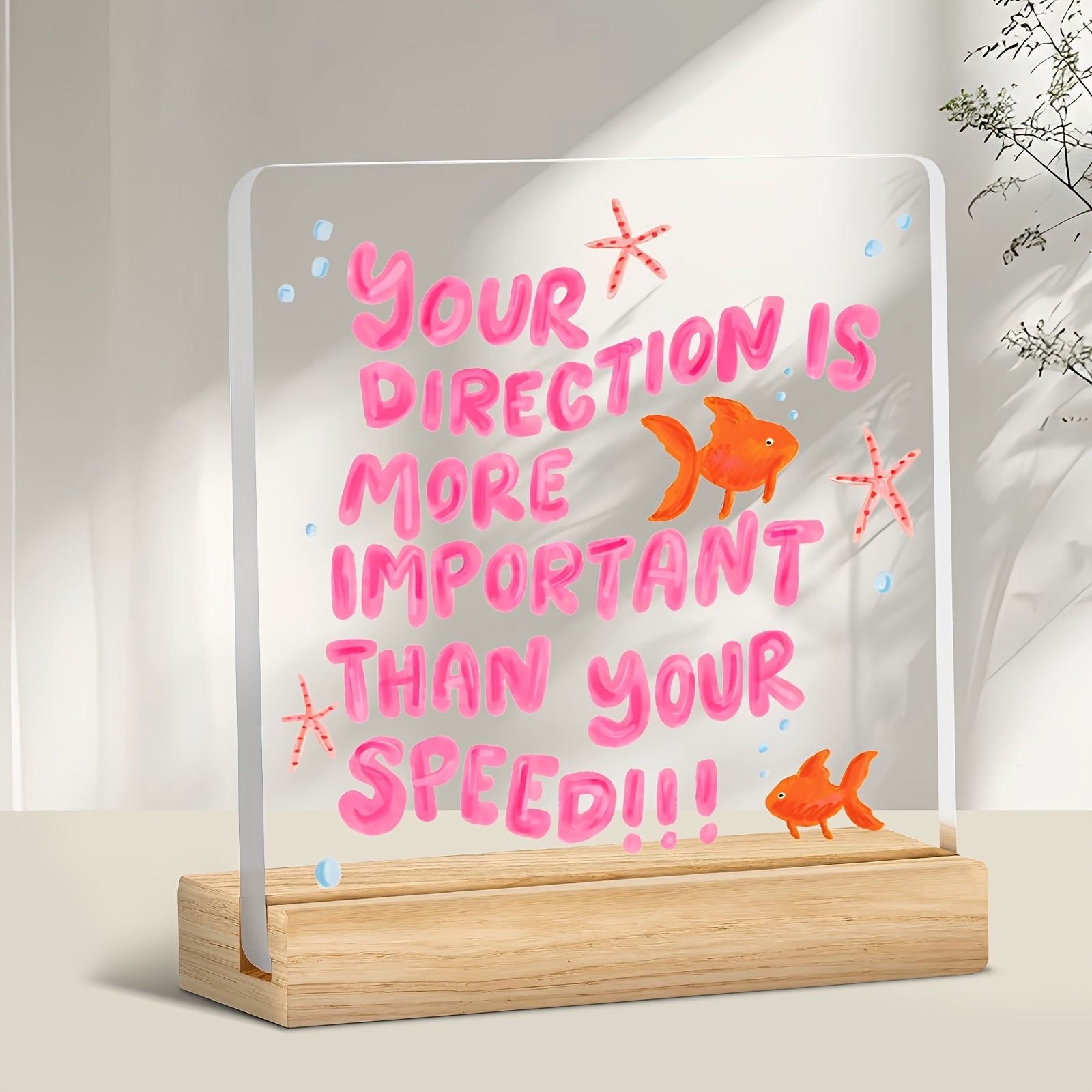Ocean Quote Decor Plaque Starfish Prop