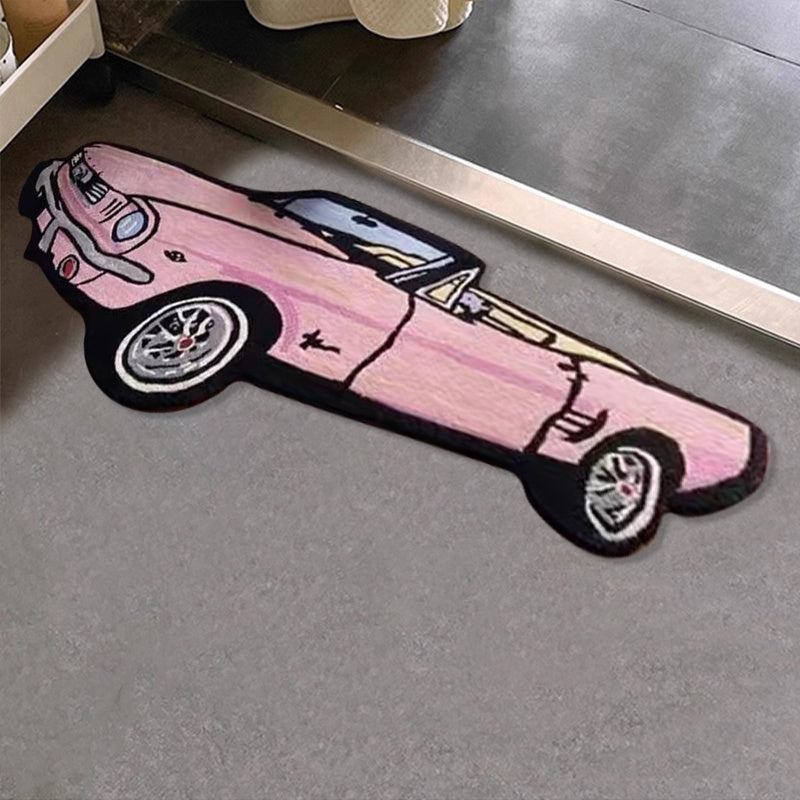 Vintage Pink Car Rug Plush Mat