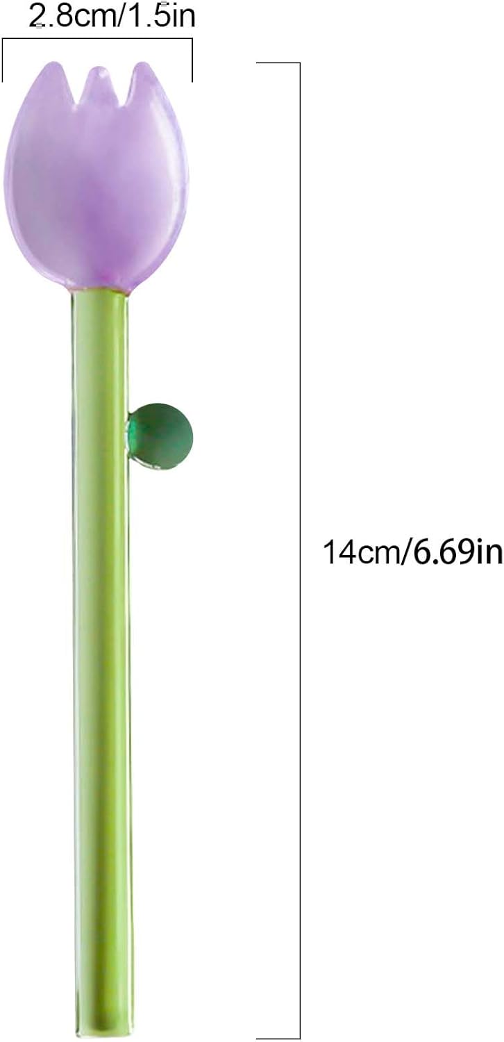 Flower Glass Stirring Spoons