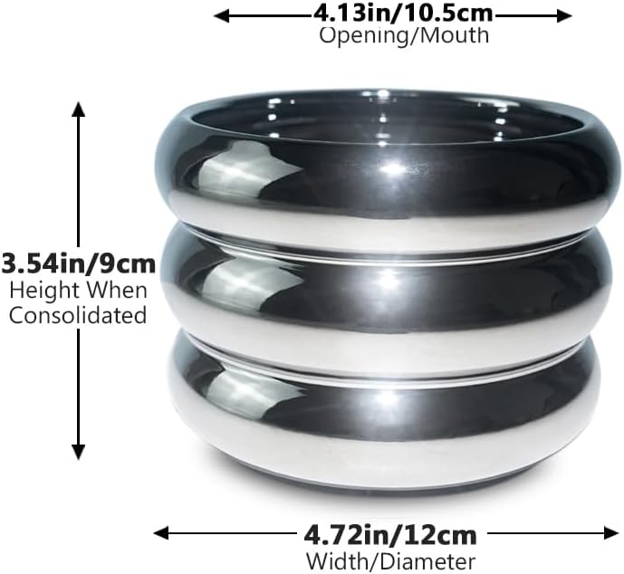 Silver Ceramic Plant Pot