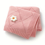 Knitted Flower Blanket