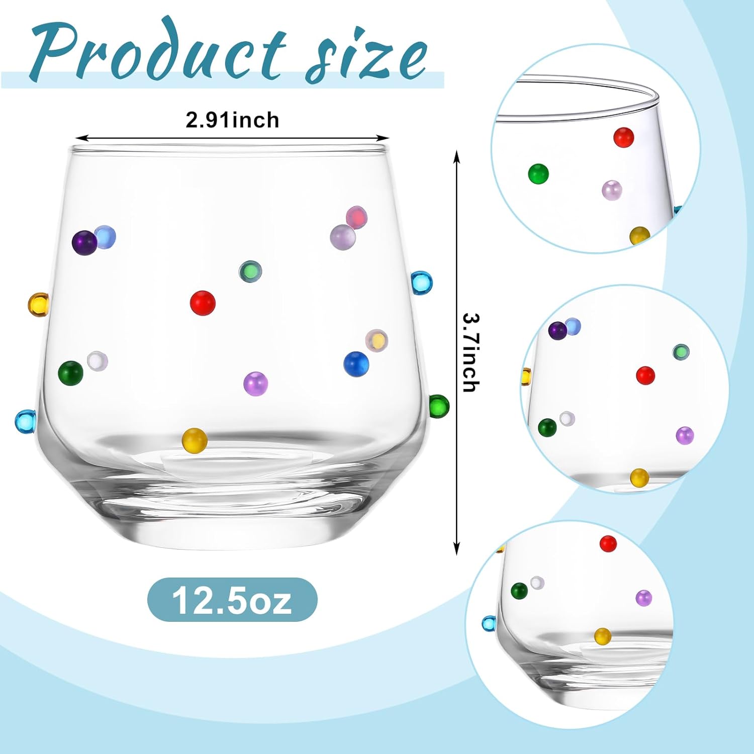 Confetti Stemless Wine Glass Set