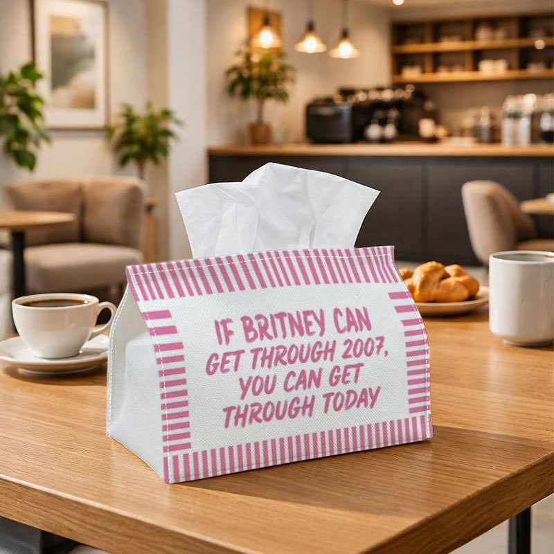 Funny Tissue Box Cover Pink Stripe Decor