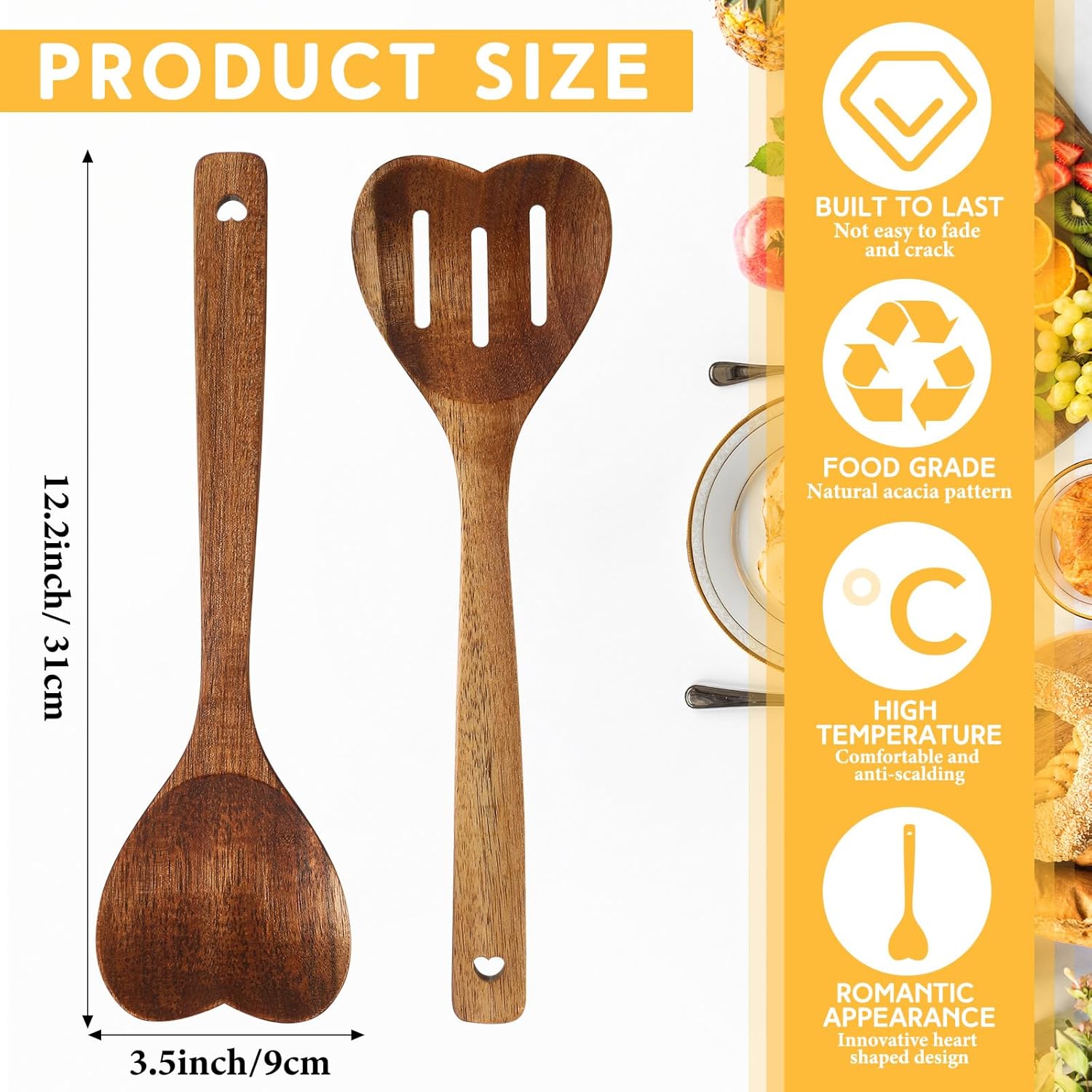Wood Heart Spoon Set