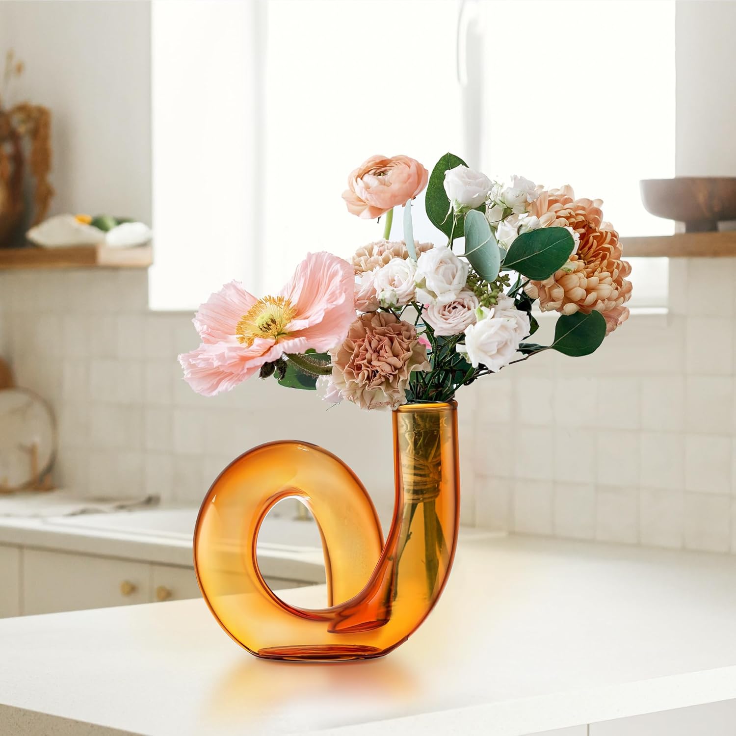Amber Glass Bud Vase