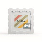 1pc Picture Frame, Floating Wave Picture Frames, Square Tabletop Poster Frames, Display 8X8 Picture Frame, Wooden 6X6 Picture Frame, Picture Frames 4X4 6X6 8X8 with Acrylic Covers for Posters, Photos, Paintings, Pictures