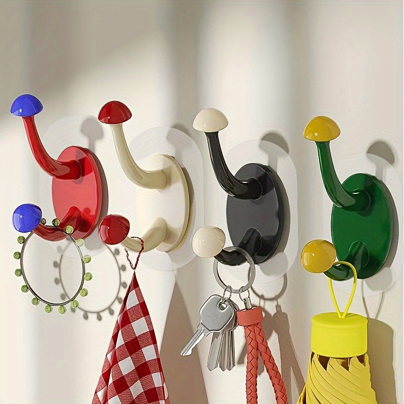 Cute Mushroom Adhesive Wall Hooks