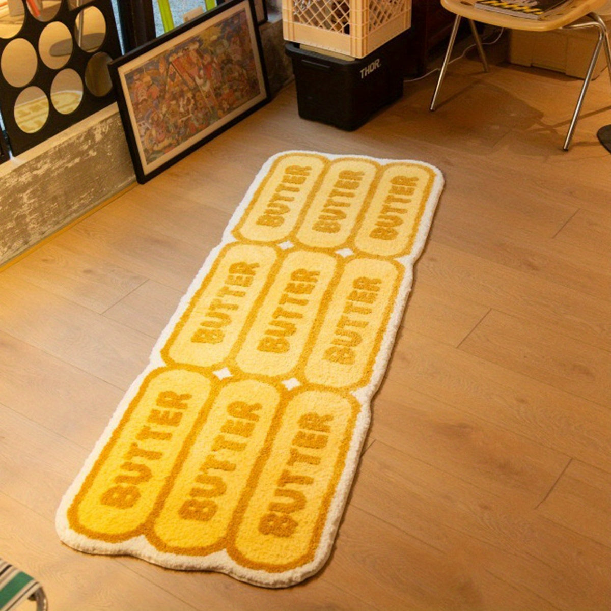 Butter Letter Bedroom Rug Plush Carpet