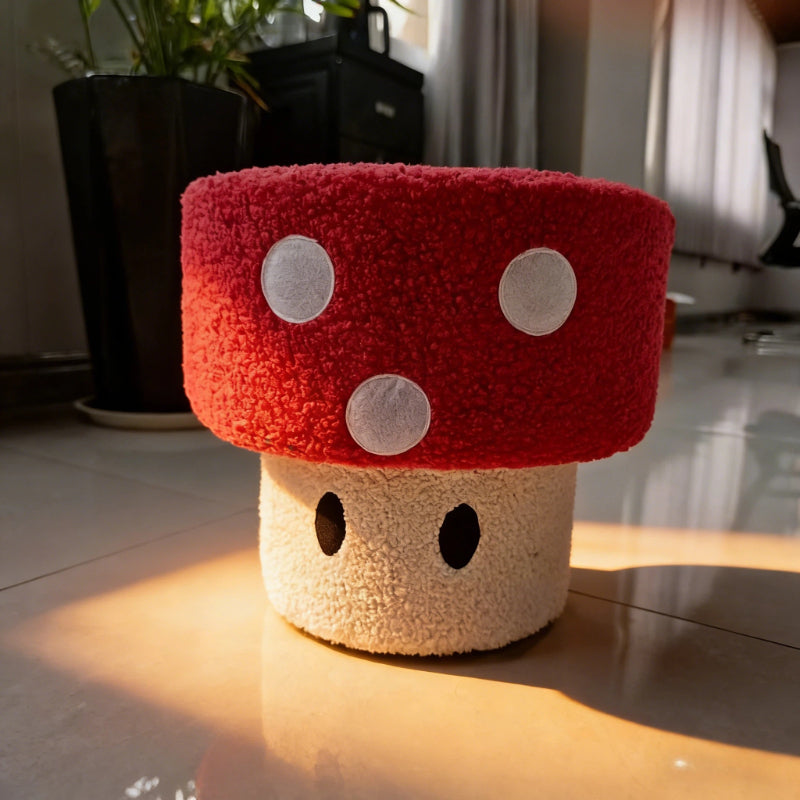 Mushroom Plush Stool Ottoman Seat