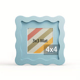1pc Picture Frame, Floating Wave Picture Frames, Square Tabletop Poster Frames, Display 8X8 Picture Frame, Wooden 6X6 Picture Frame, Picture Frames 4X4 6X6 8X8 with Acrylic Covers for Posters, Photos, Paintings, Pictures