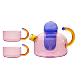 Color-Block Glass Teapot With Tea Infuser