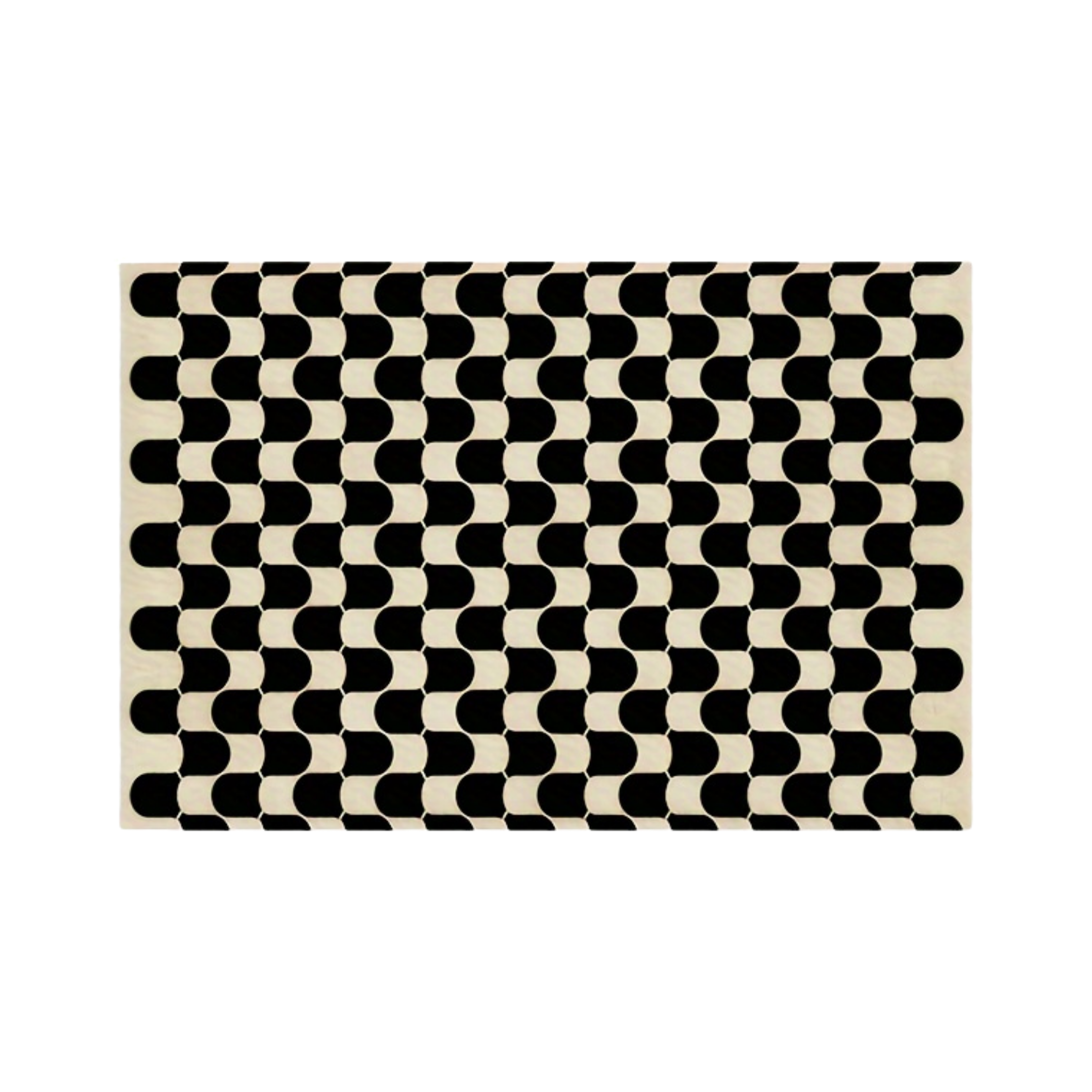 Black White Checkerboard Rug Minimalist Mat