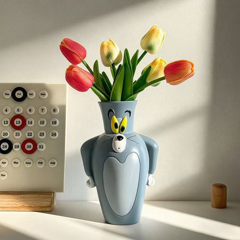 Tom Cat Ceramic Vase Decor