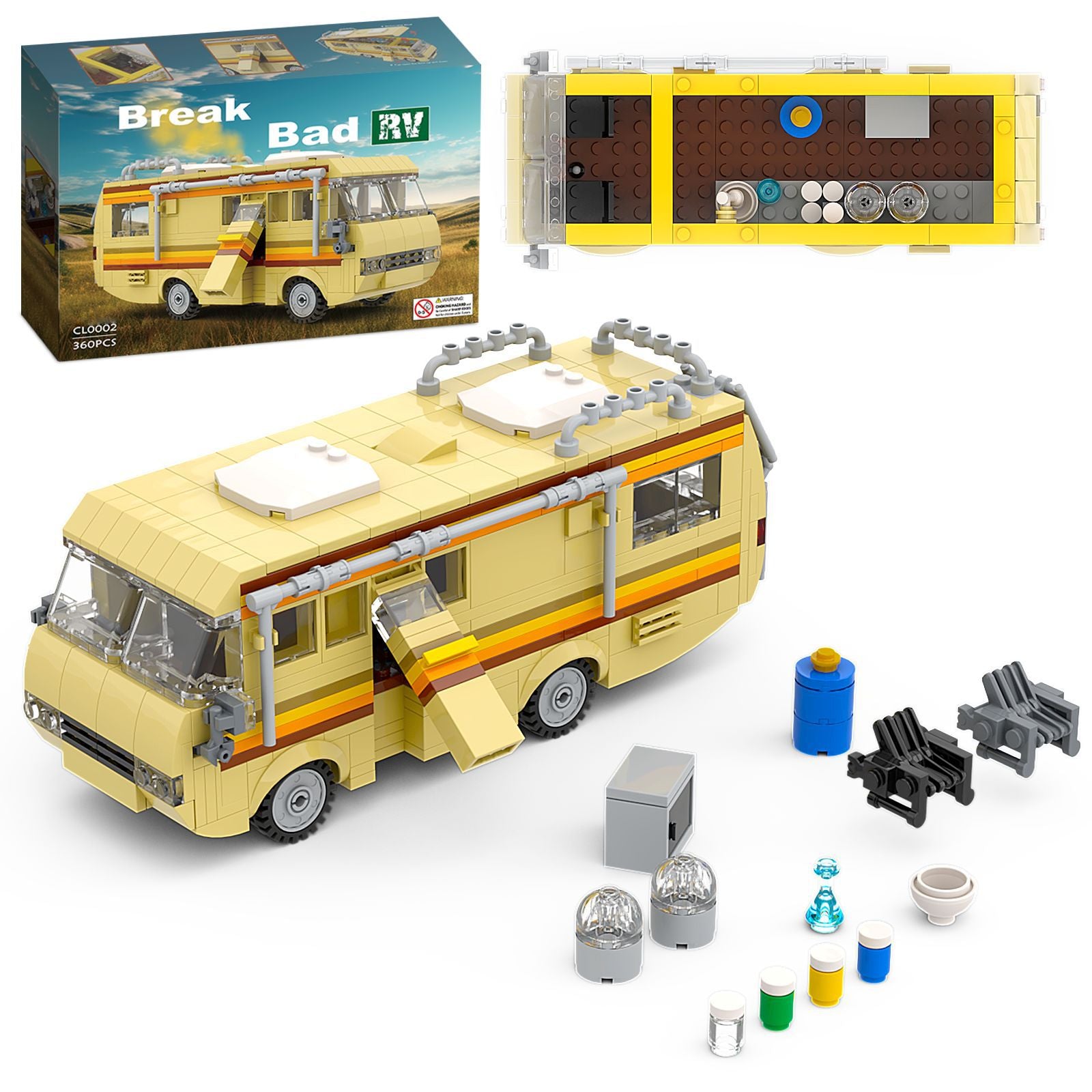 Retro RV Building Blocks Set