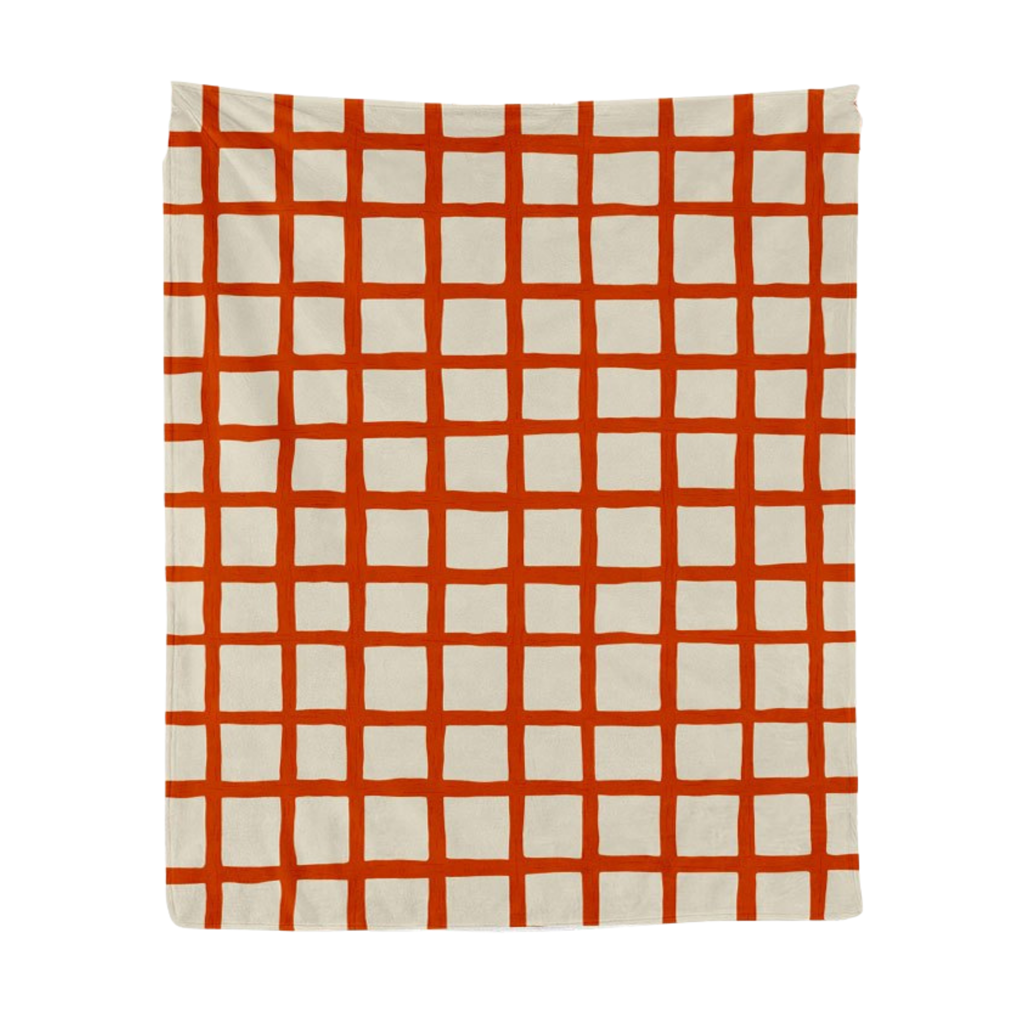 Flannel Blanket Orange White Checkered